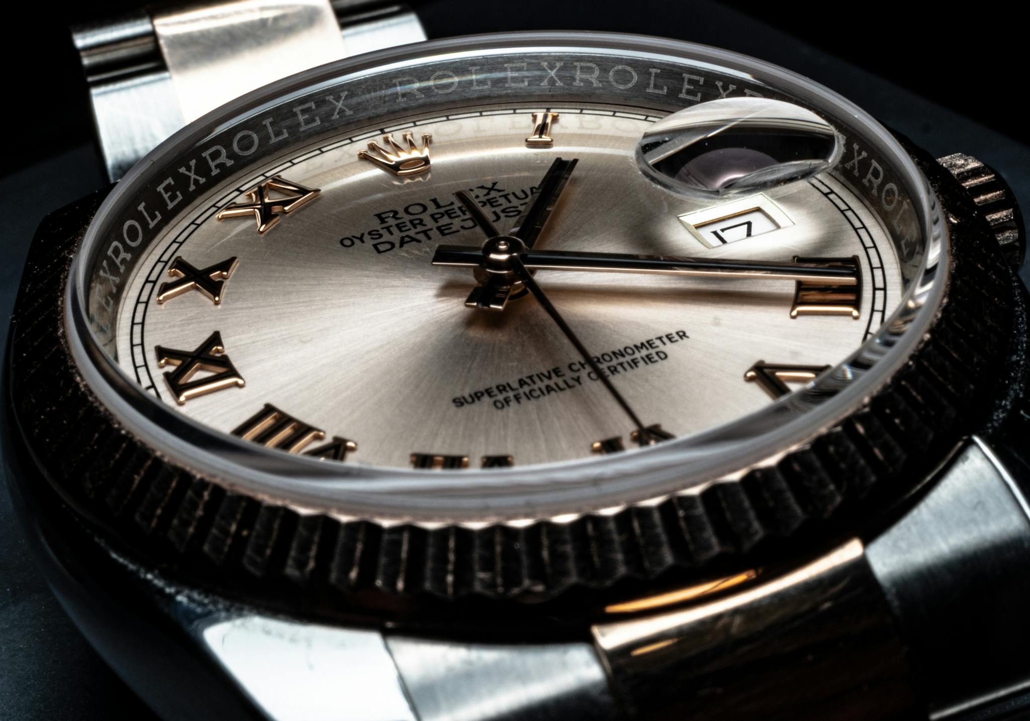 Services Detailed Close Up Of A Luxury Rolex Wristwatch
