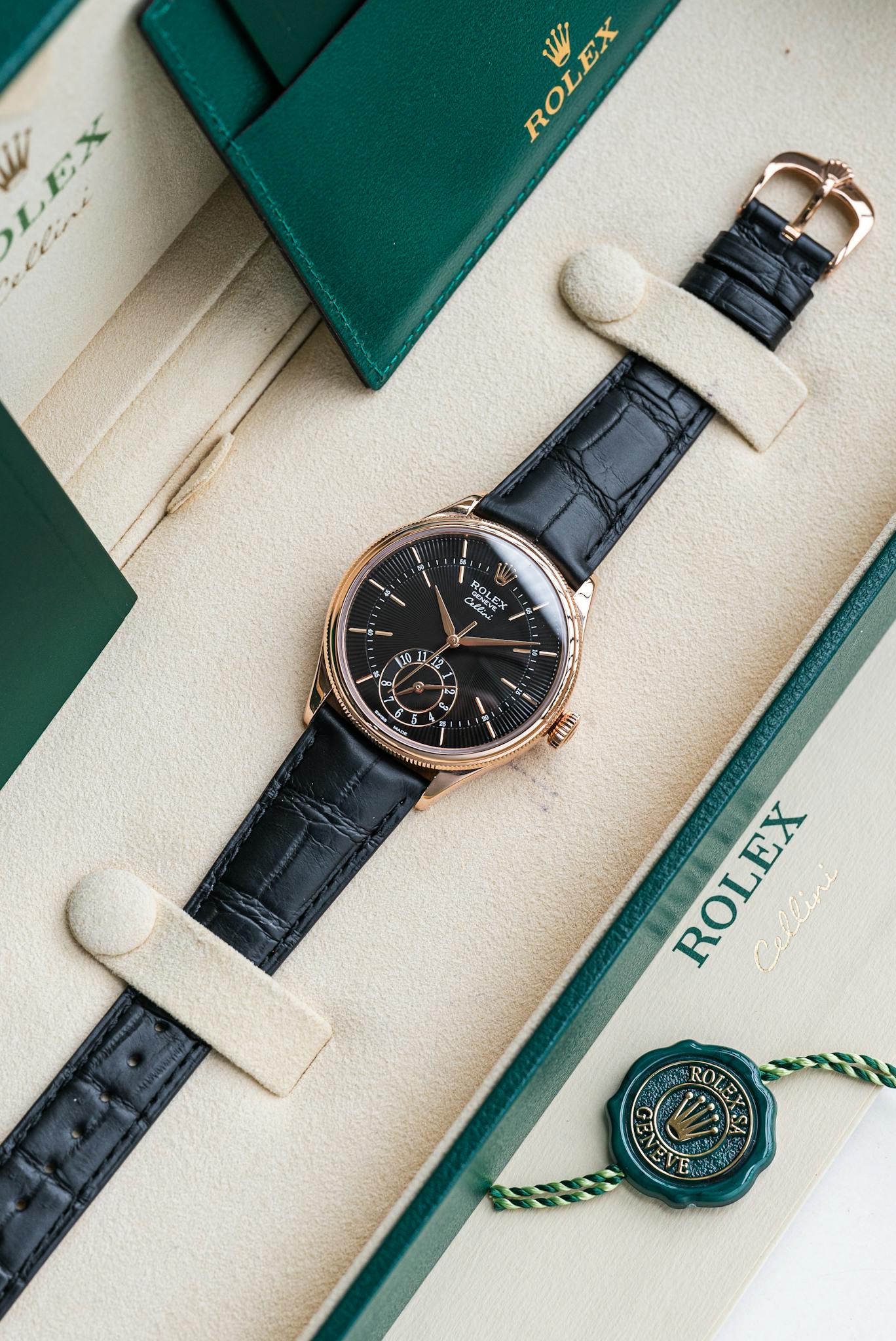 Services Elegant Rolex Watch Displayed In A Luxury